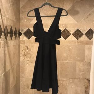 Lulu’s Black Skater dress with cutouts, Size Small
